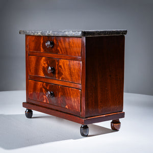 Miniature Chest of Drawers with Marble Top, early 19th Century