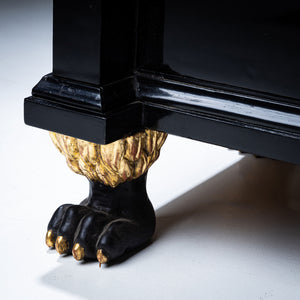 Empire Tall Chest of Drawers with Gilded Caryatids and Paw Feet, France circa 1810