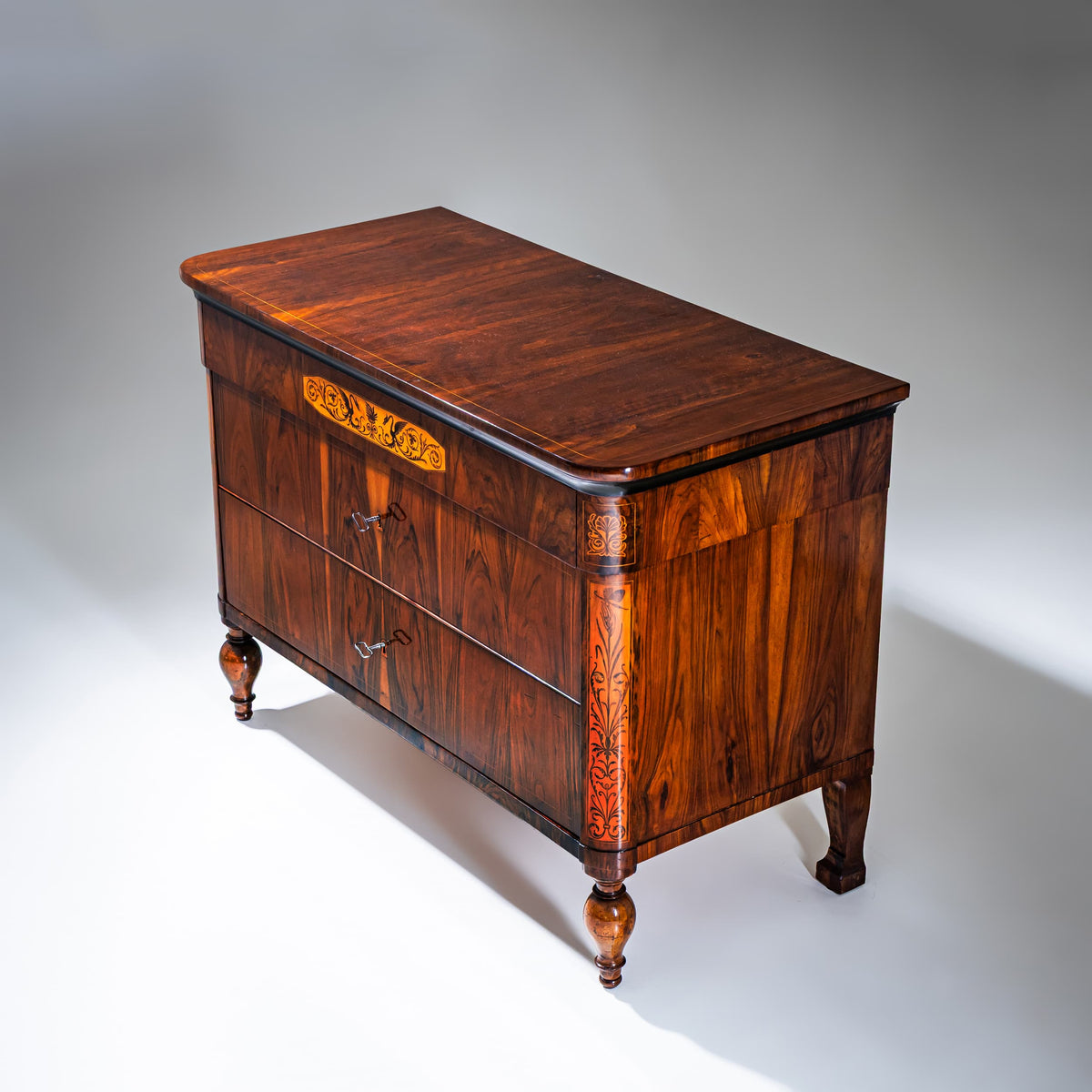 Biedermeier-Kommode mit Marketerie, Italien, 19. Jahrhundert