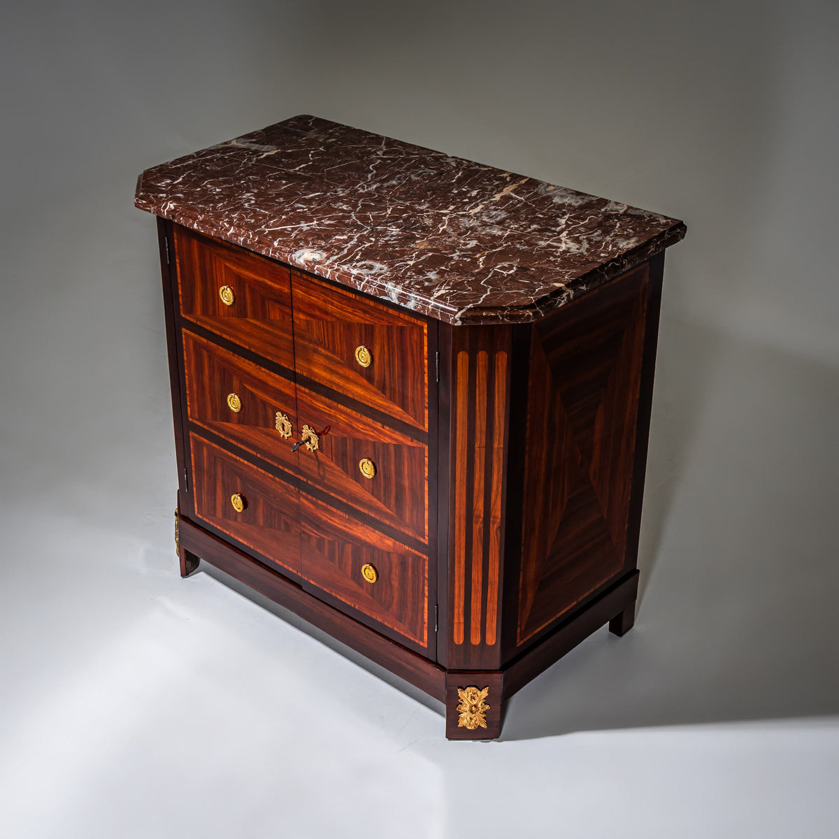 Faux Commode Side Cabinet with Marble Top, 19th Century