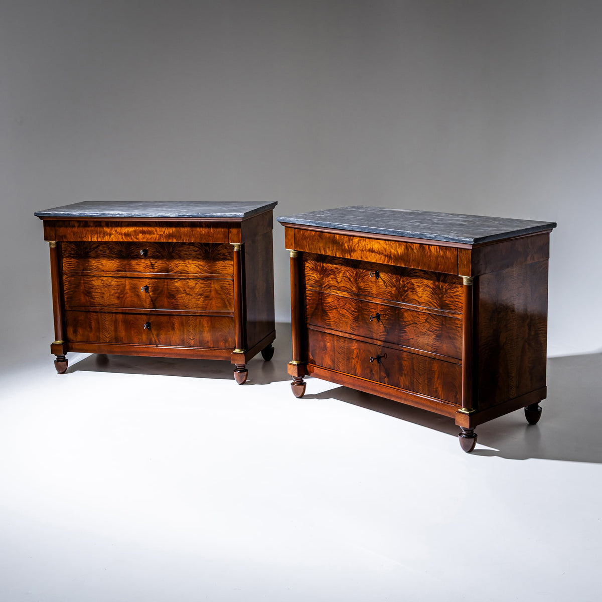 Pair of Chests of Drawers with Marble Tops, Italy, Circa 1820