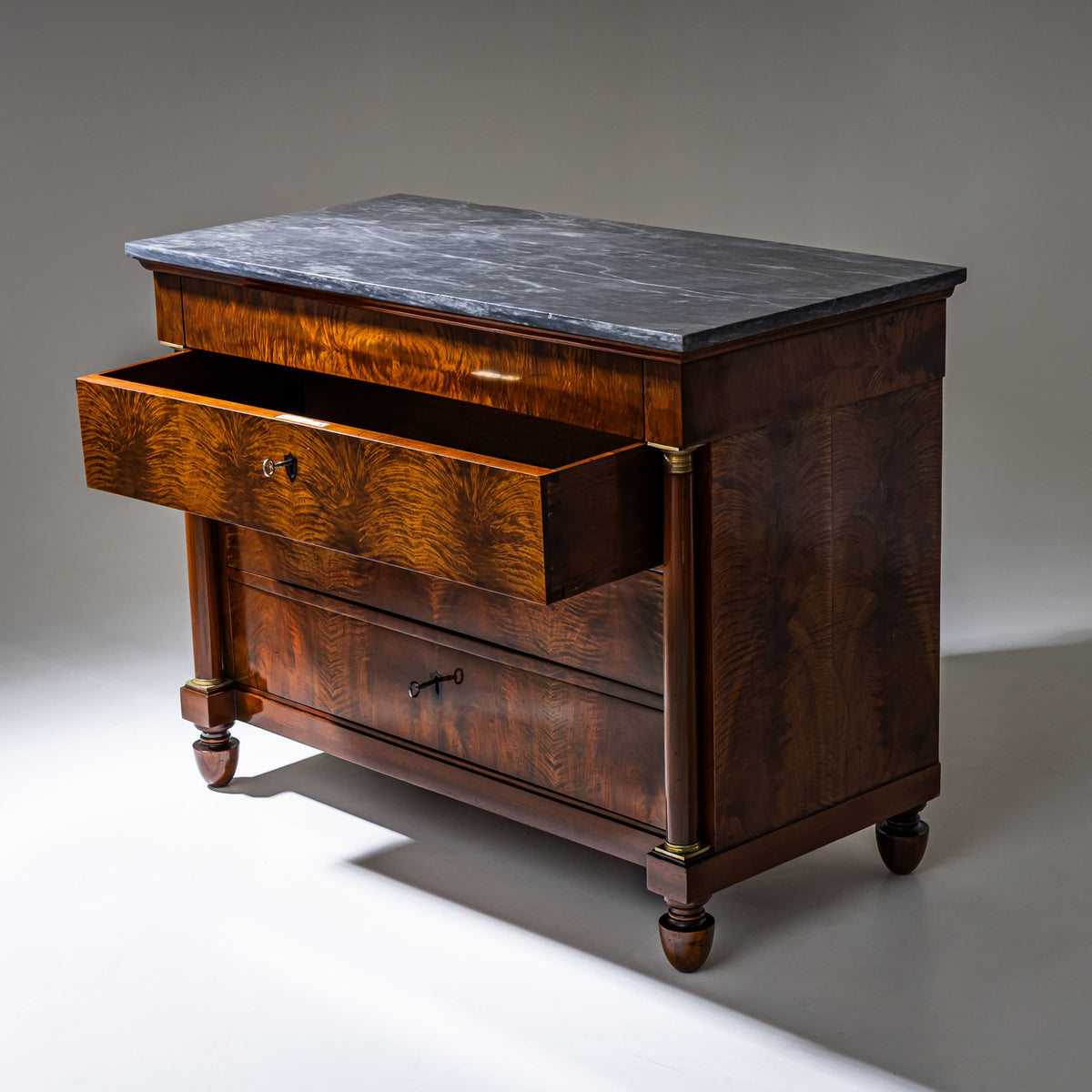 Pair of Chests of Drawers with Marble Tops, Italy, Circa 1820
