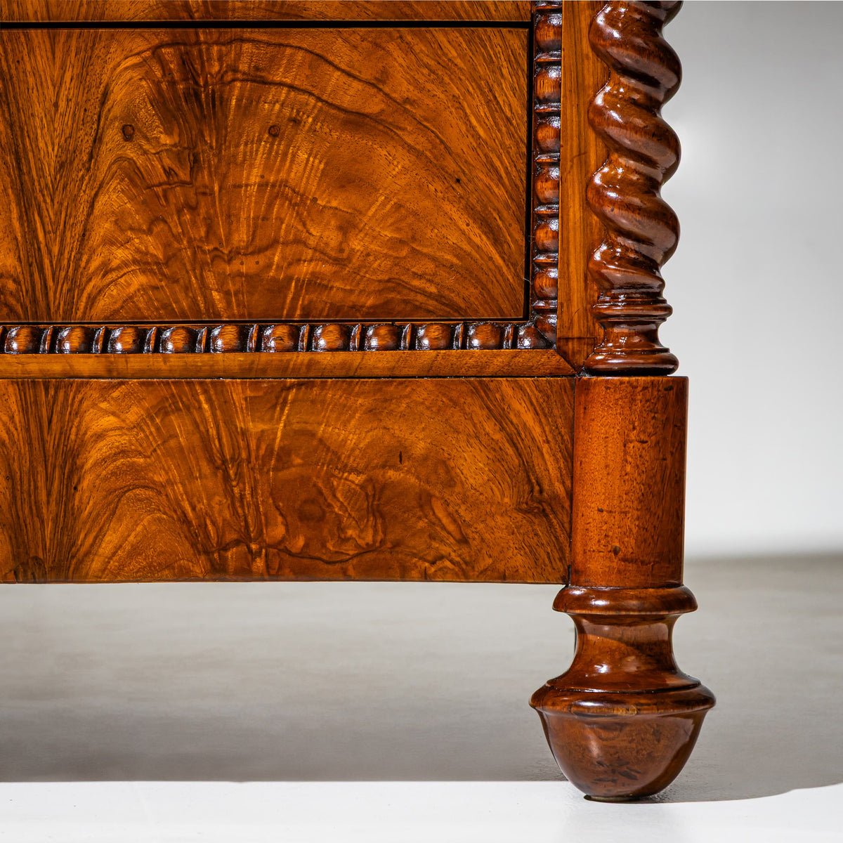 Pair of Louis Philippe Commodes with Gray Marble Tops, probably Italy, Second Half of the 19th Century