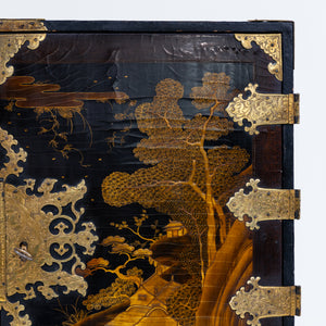 Japanese black Lacquer Cabinet, Late 17th Century