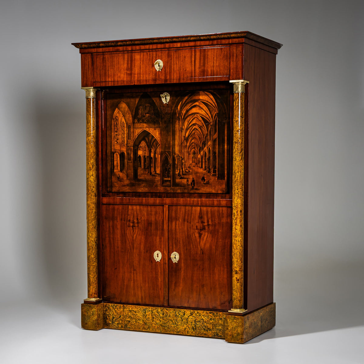 Biedermeier-Sekretär mit Umdrucktechnik, Johann Georg Hiltl (1771–1845), München, um 1825