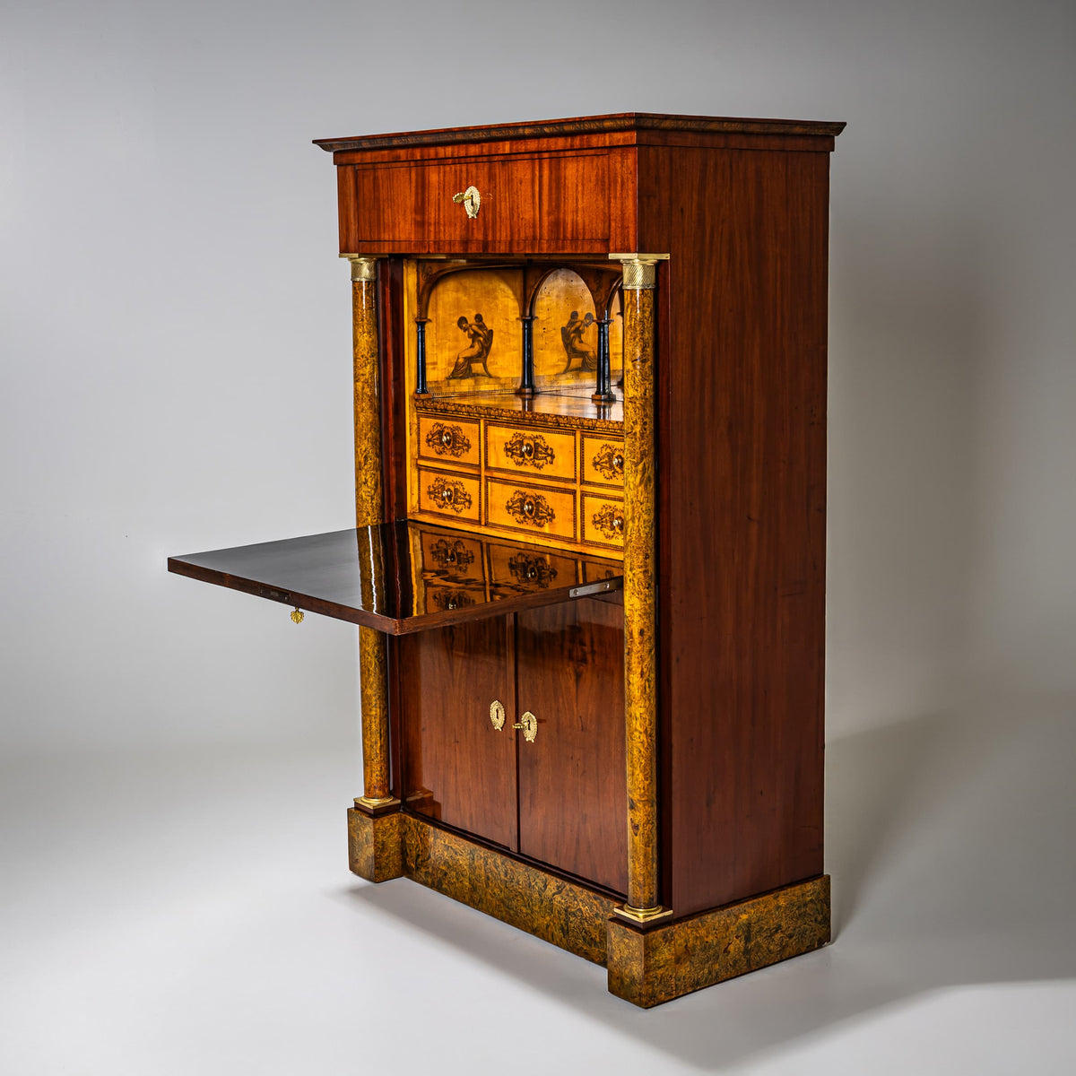 Biedermeier-Sekretär mit Umdrucktechnik, Johann Georg Hiltl (1771–1845), München, um 1825
