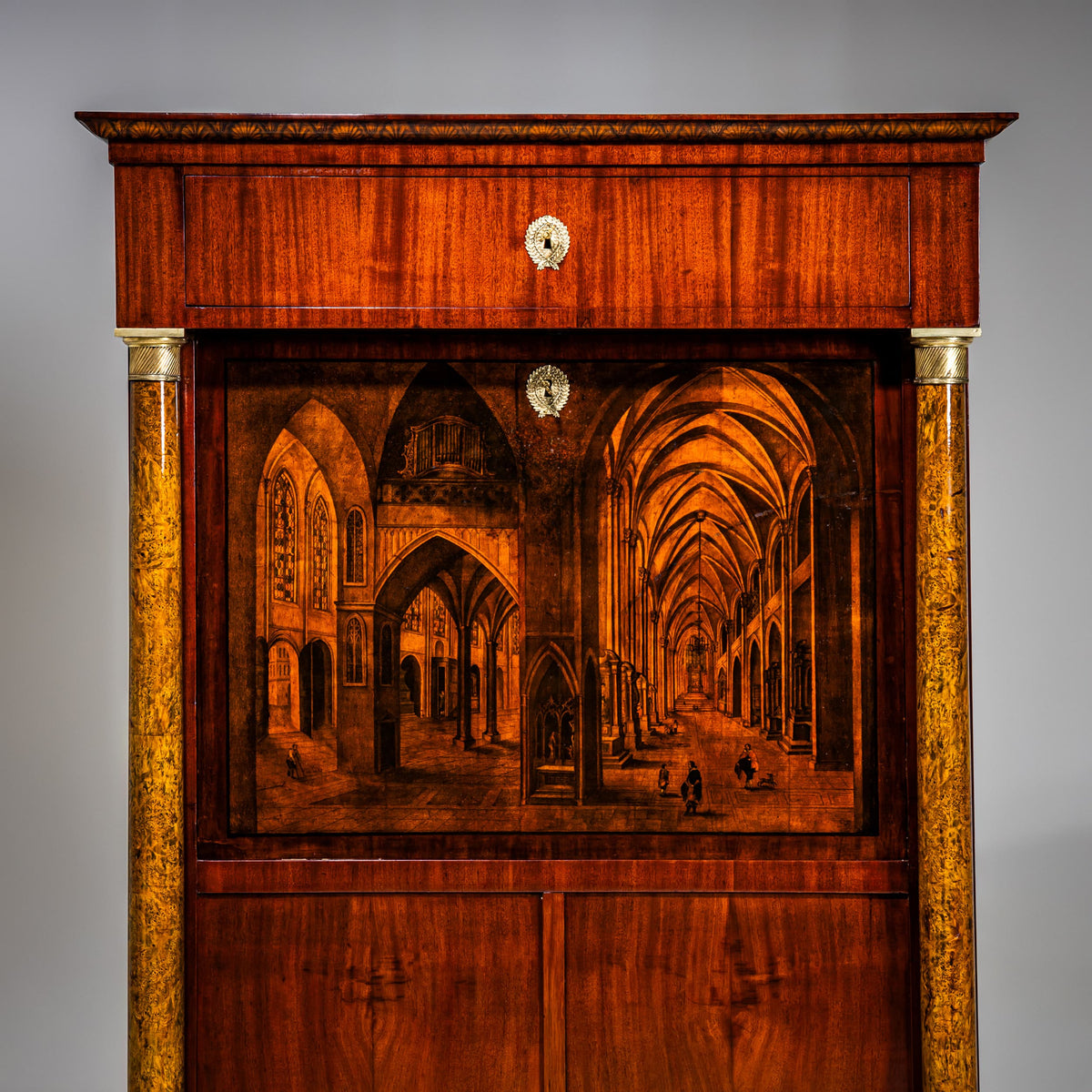 Biedermeier-Sekretär mit Umdrucktechnik, Johann Georg Hiltl (1771–1845), München, um 1825