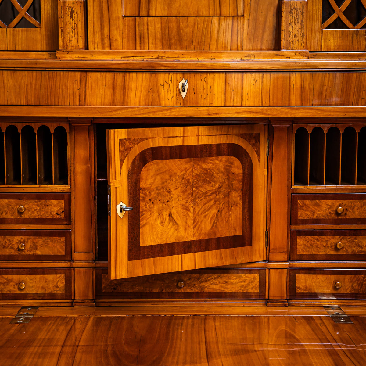 Biedermeier Secretary Desk with Upper Cabinet, Central Germany, circa 1820
