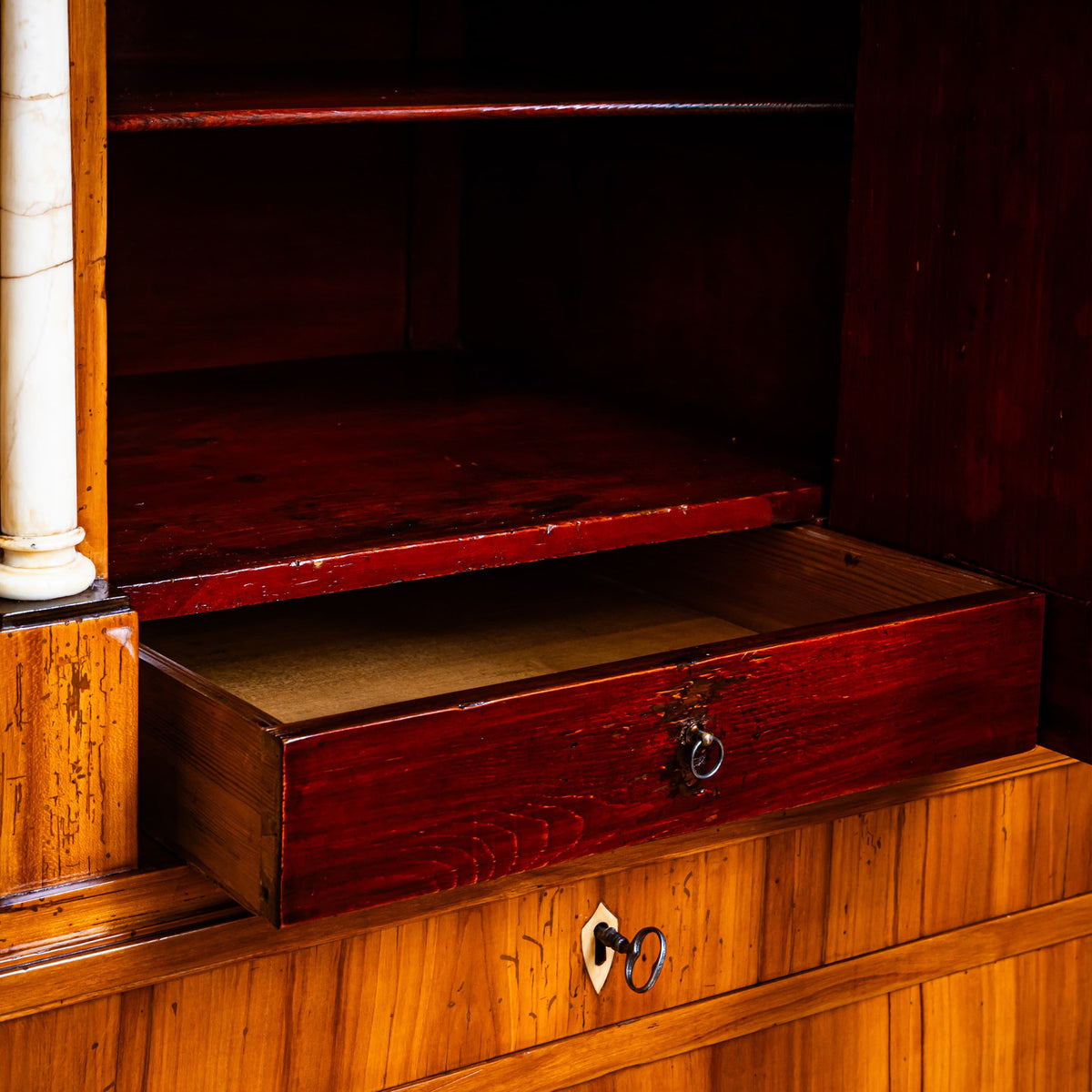 Biedermeier Secretary Desk with Upper Cabinet, Central Germany, circa 1820