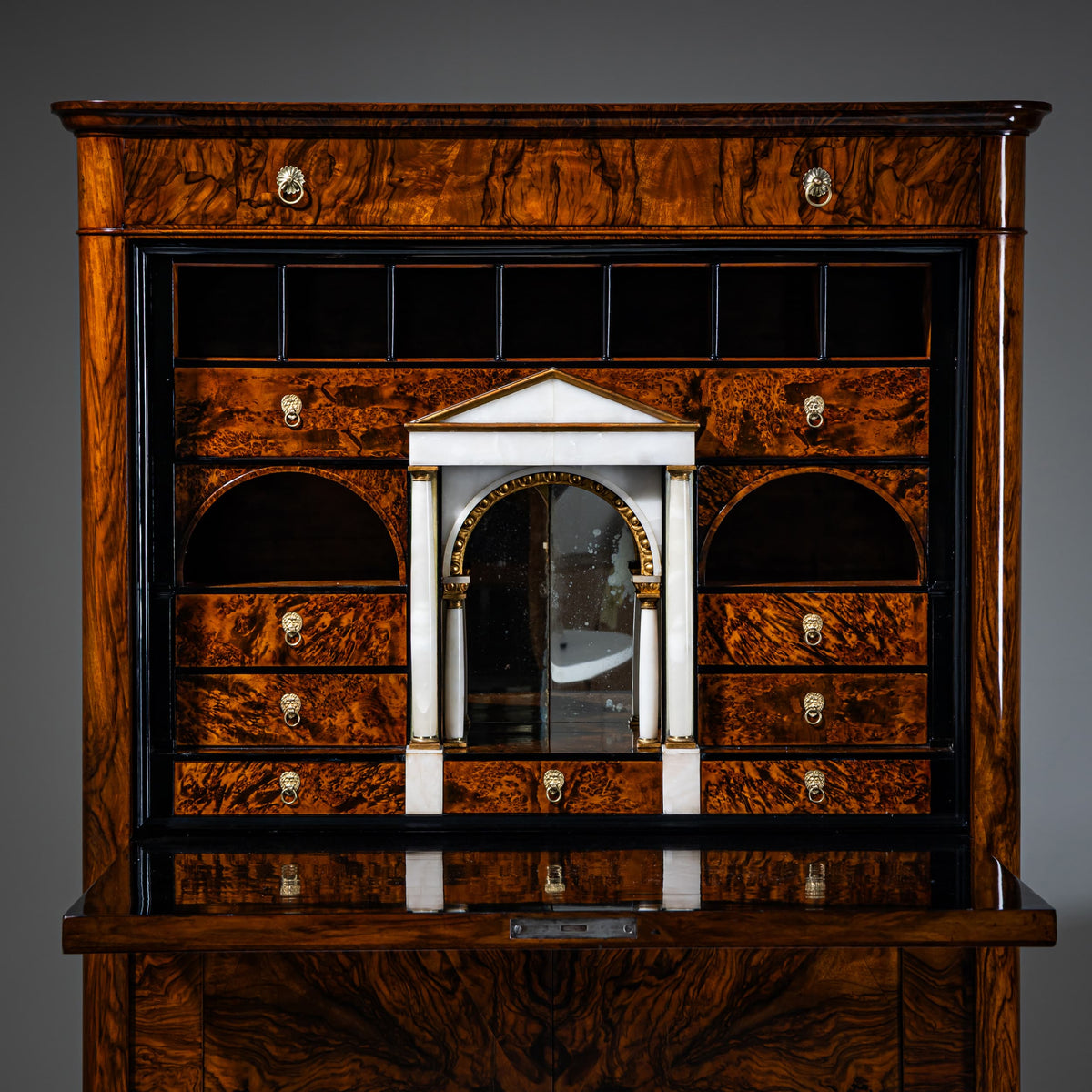 Biedermeier-Sekretär in Nussbaum, Österreich, um 1830