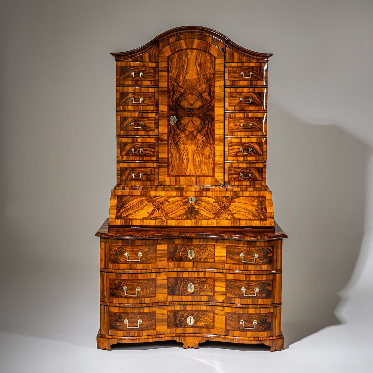 Baroque Slant-Front Secretary in Walnut, Mid-18th Century