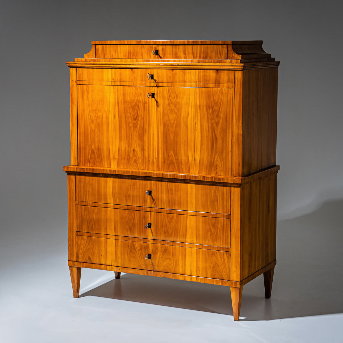 Biedermeier Secretary Desk in Cherrywood, Germany, circa 1820