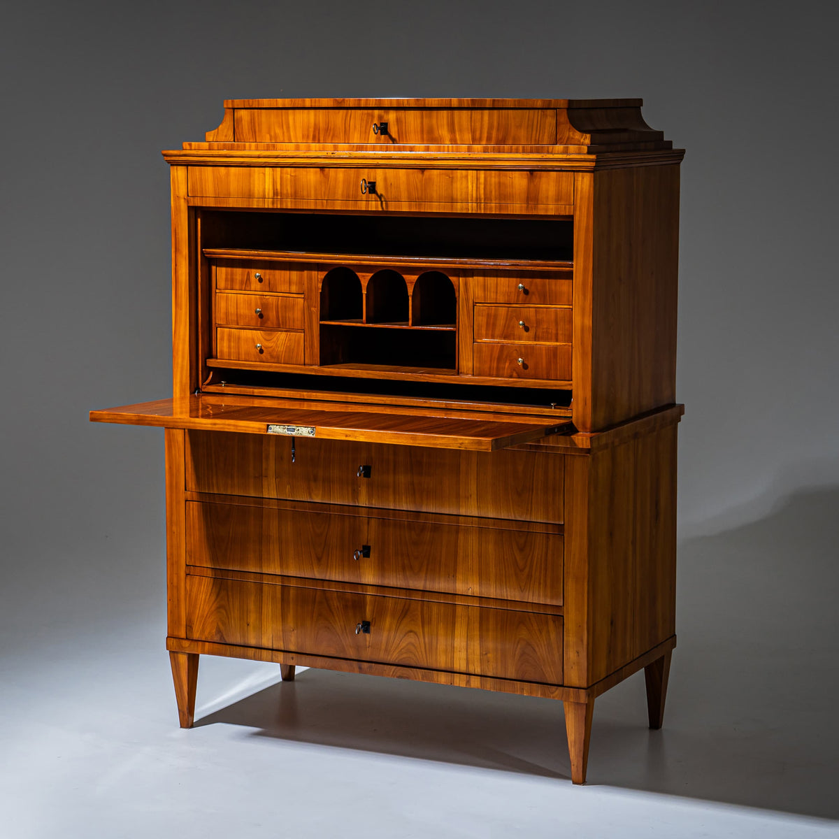 Biedermeier Secretary Desk in Cherrywood, Germany, circa 1820