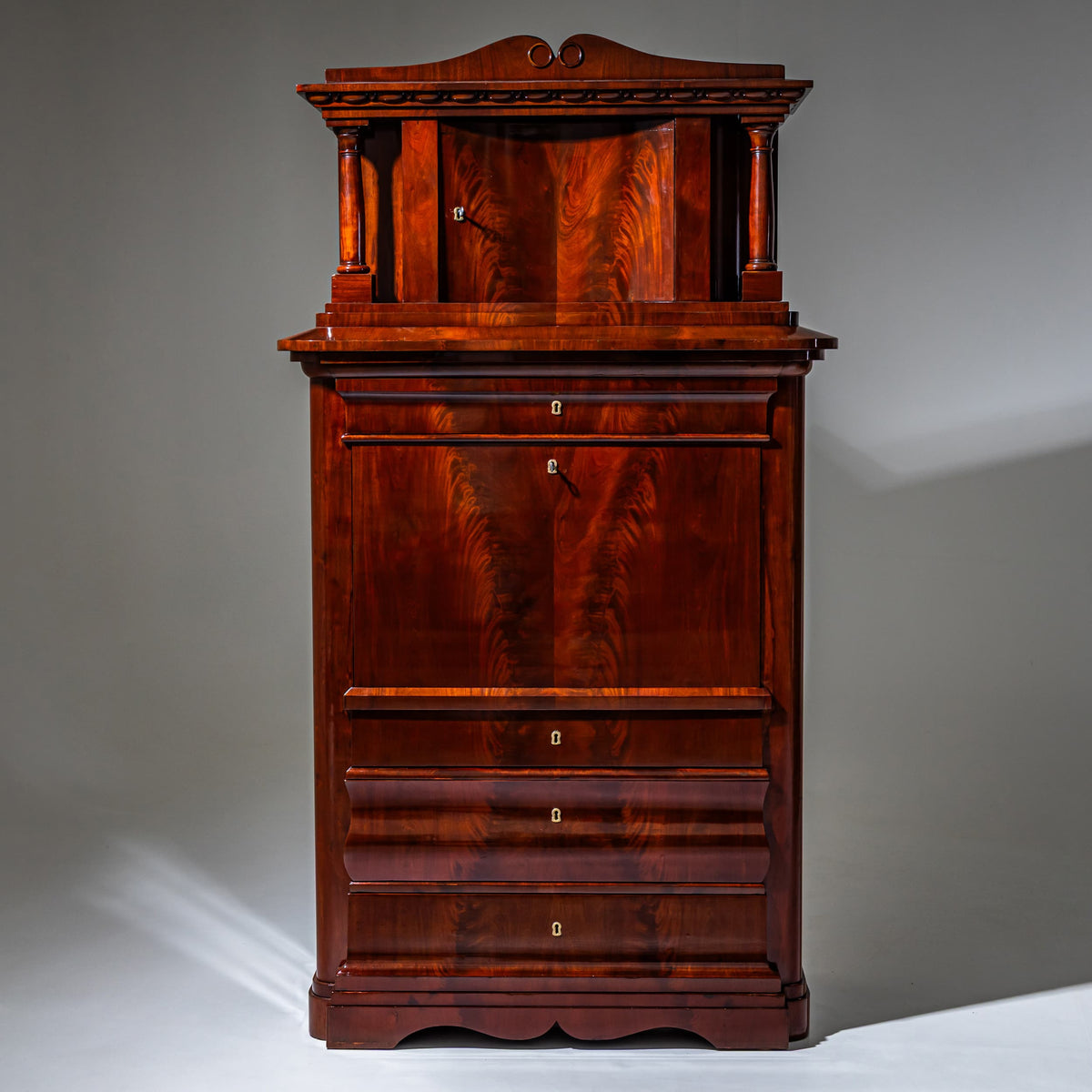 Biedermeier Mahogany Secretary Cabinet, circa 1830