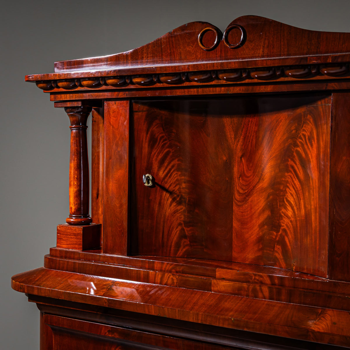 Biedermeier Mahogany Secretary Cabinet, circa 1830