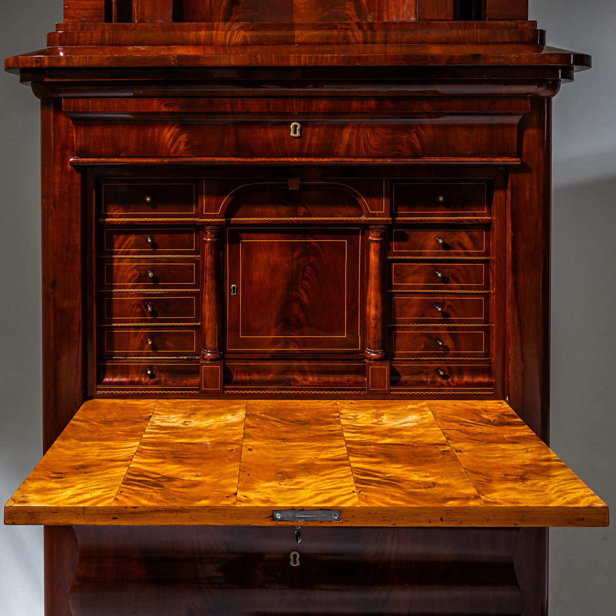 Biedermeier Mahogany Secretary Cabinet, circa 1830