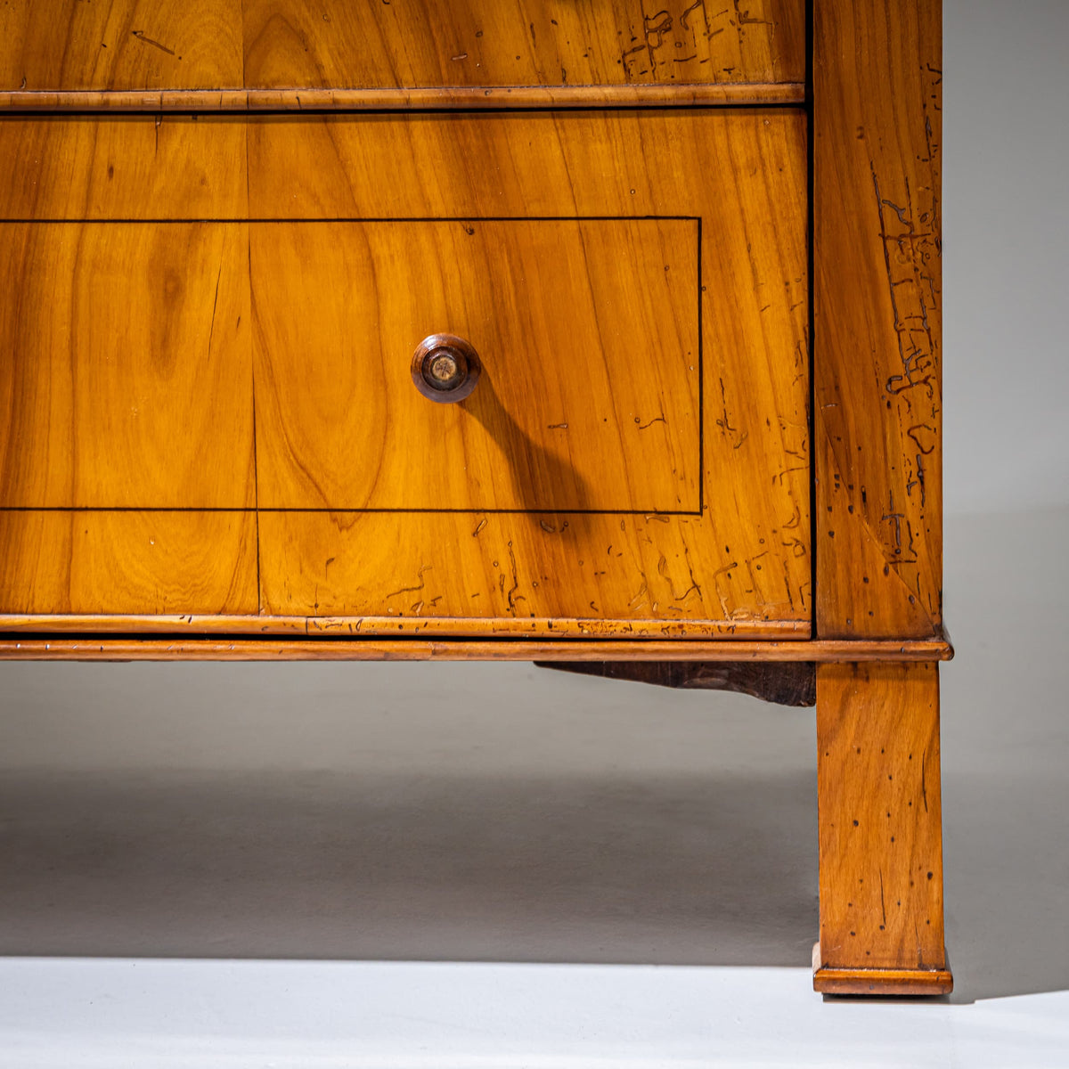 Biedermeier Roll-Top Secretary in Cherrywood, Saxony, circa 1835