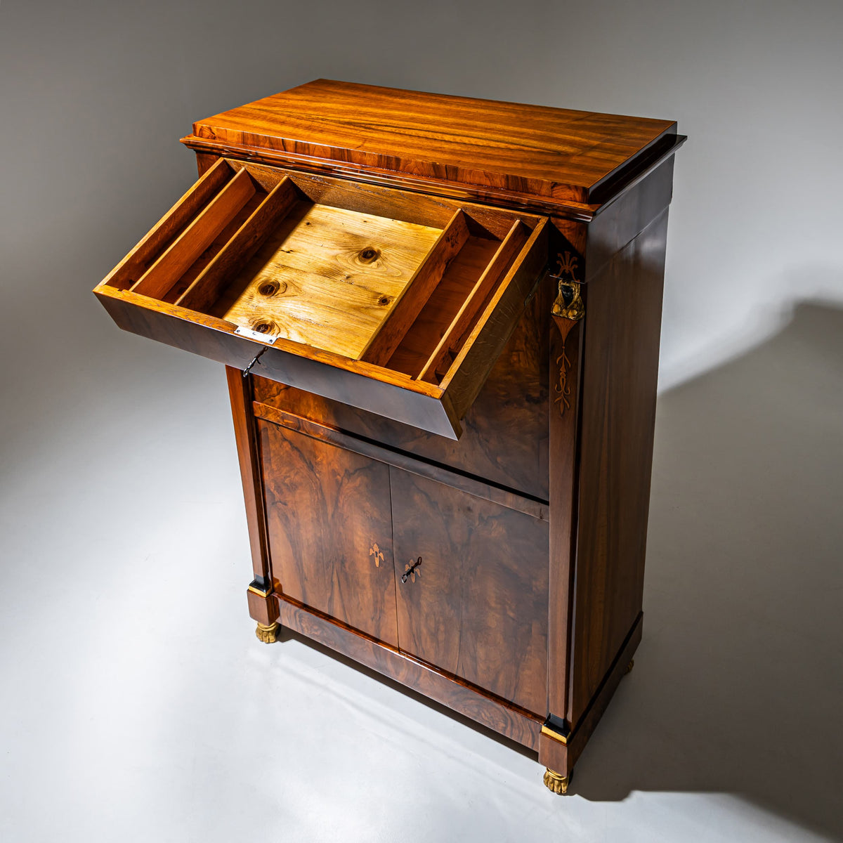 Biedermeier Secretary with Secret Compartments, probably Danube Monarchy, circa 1810