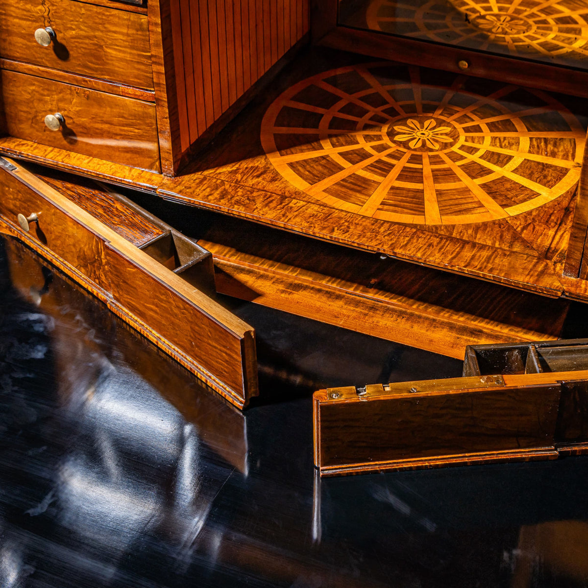 Biedermeier Secretary with Secret Compartments, probably Danube Monarchy, circa 1810