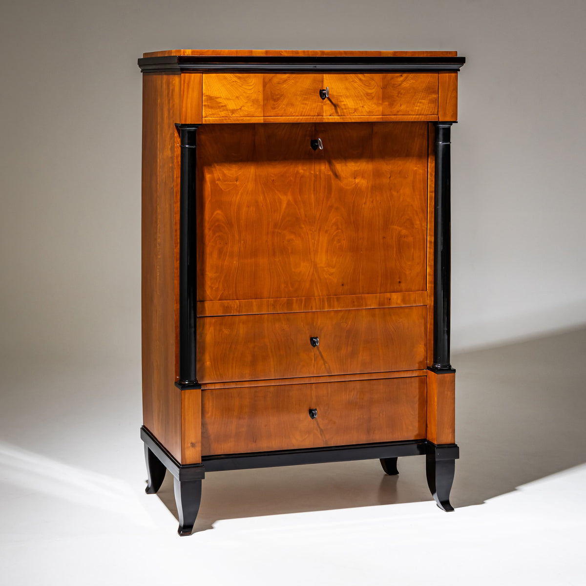 Biedermeier Sekretär in Kirschbaum, Schloss Banz, Süddeutschland, um 1820