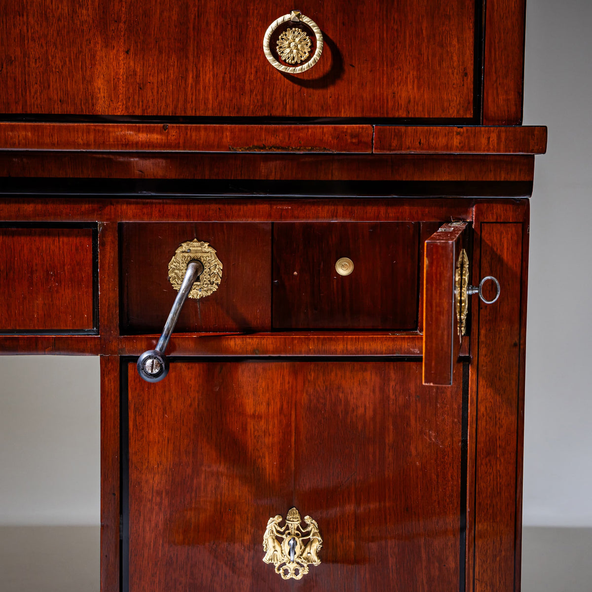 Early Biedermeier Mechanical Desk, Formerly Owned by Charles Schulmeister, Austria, Probably Vienna, Early 19th Century