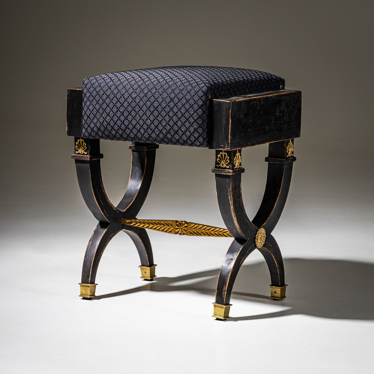 Pair of Black Tabourets, 19th Century