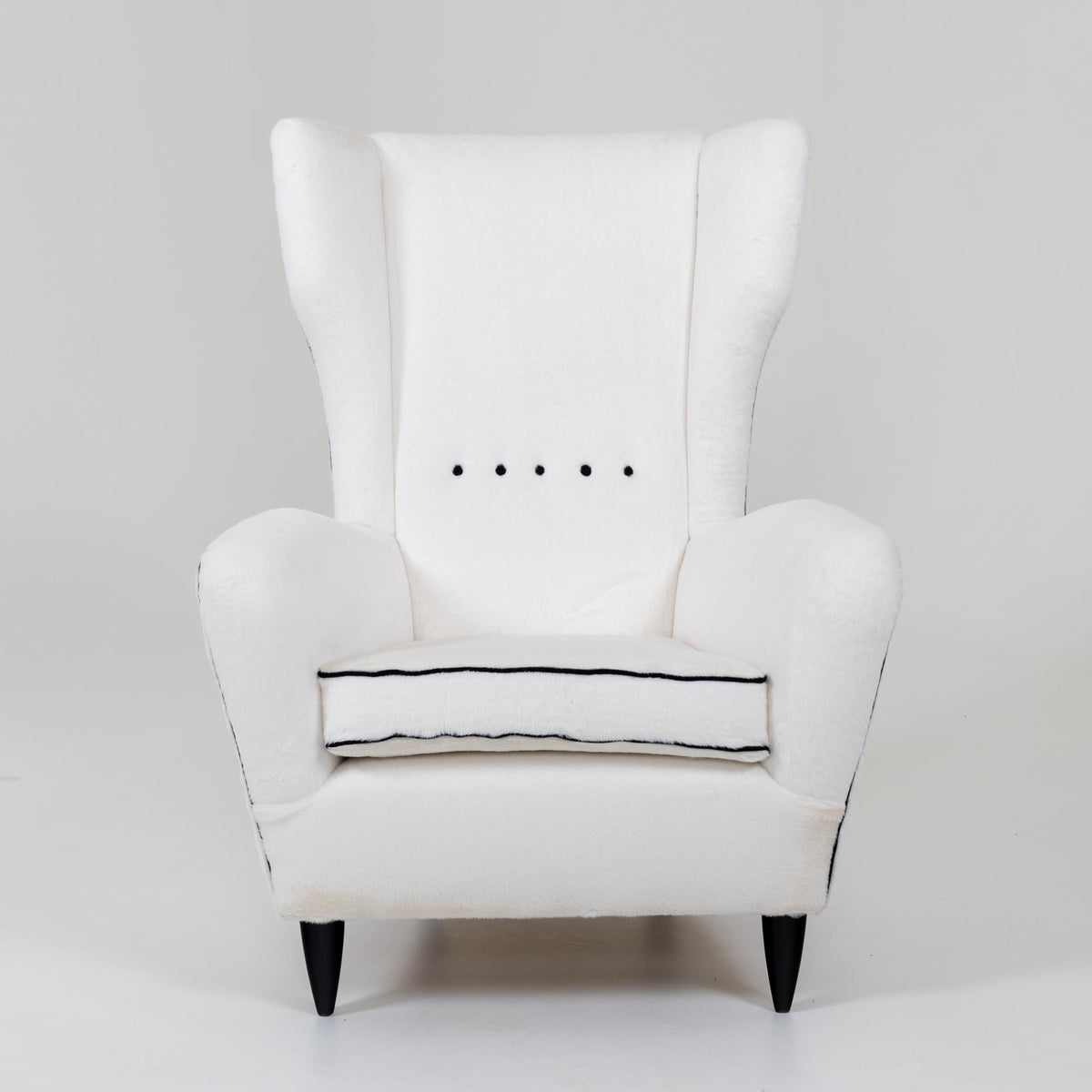 Wingback Armchair, Italian Manufactory, Mid-20th Century