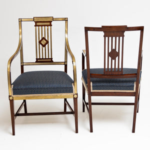 Classicist Dining Room Chairs, Baltic, End of 18th Century