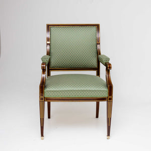 Armchair with Brass Inlays, 19th Century