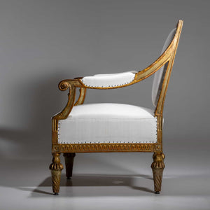 Gold-patinated armchair, around 1780