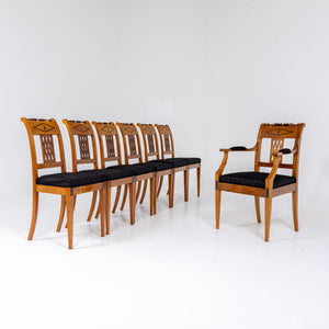 Set of seven Neoclassical Dining Room Chairs, early 19th Century
