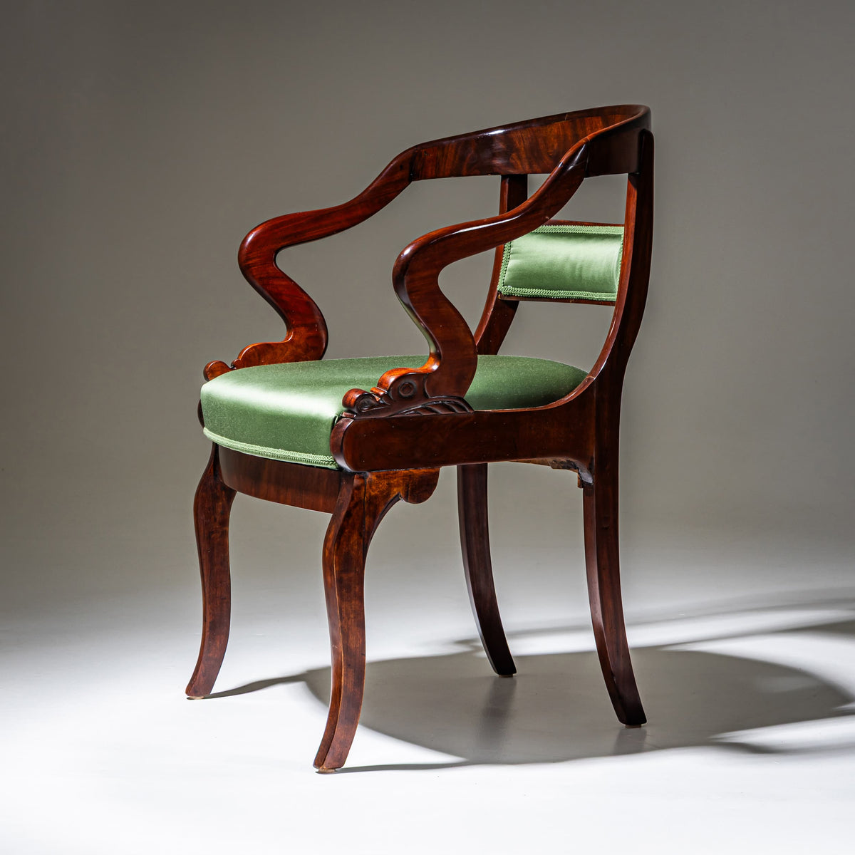 Armchair with Dolphin Motifs, 19th Century