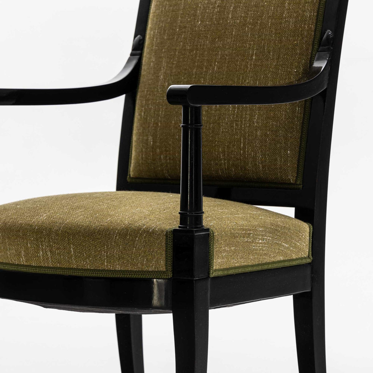 Pair of ebonised Armchairs, France, 1st Half 19th Century