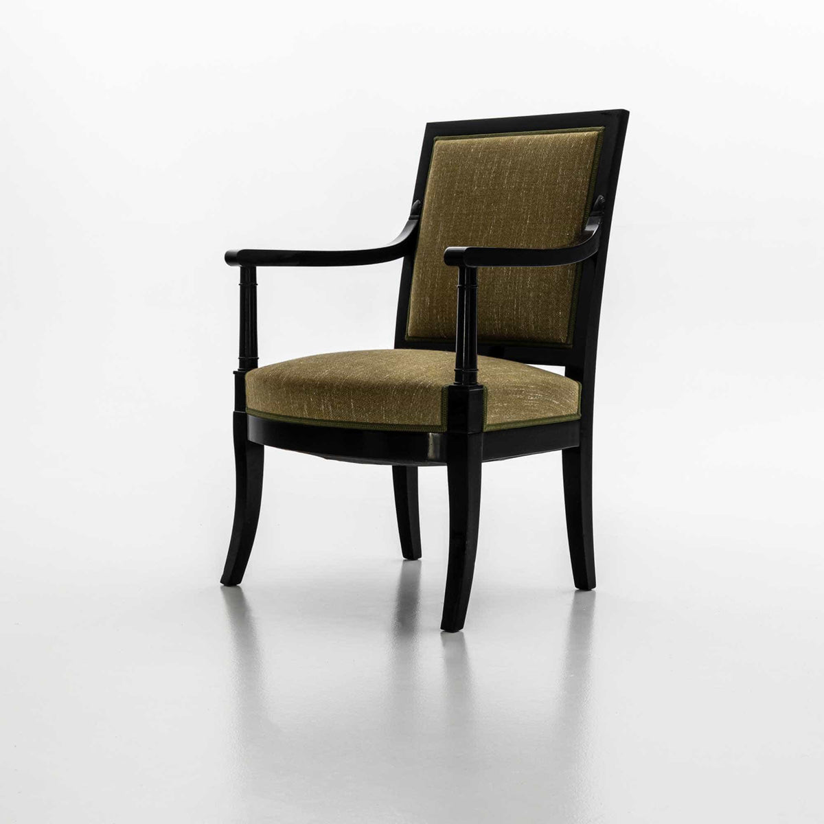 Pair of ebonised Armchairs, France, 1st Half 19th Century