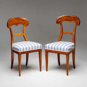 Two Biedermeier shovel chairs in cherry, Southern Germany, around 1820