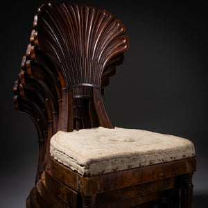 Set of six Italian Walnut Side Chairs, 19th Century