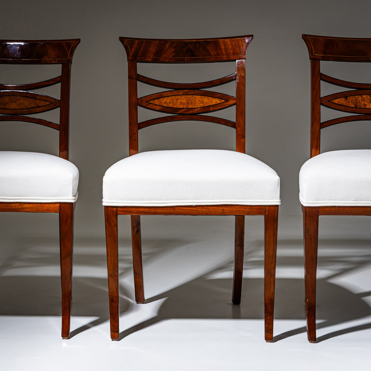Vier Biedermeier Beistellstühle, 1. Hälfte 19. Jahrhundert