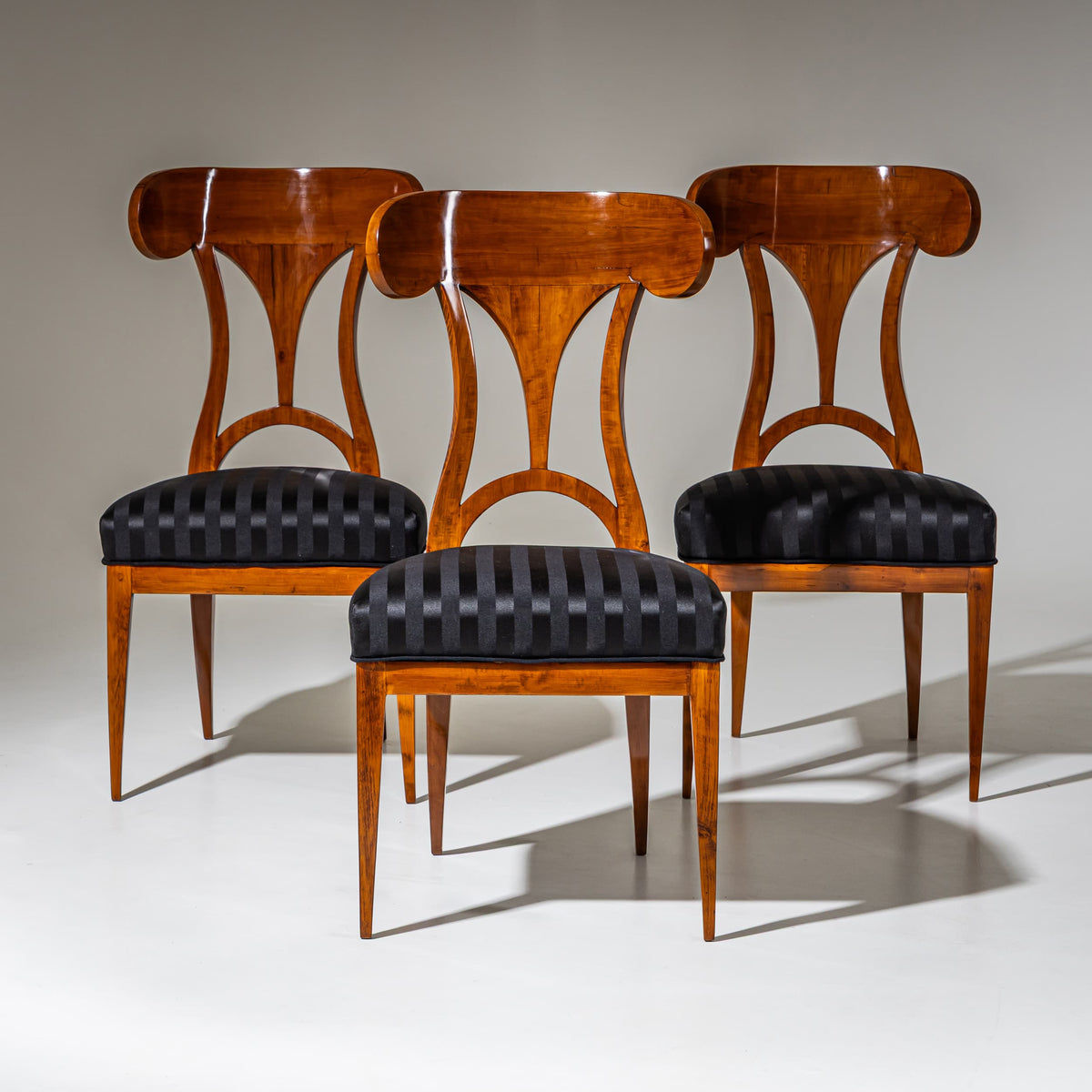 Set of Six Biedermeier Shovel-Back Chairs, circa 1820