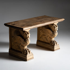 Bench with terracotta legs by Dini e Cellai Signa, Italy early 20th century