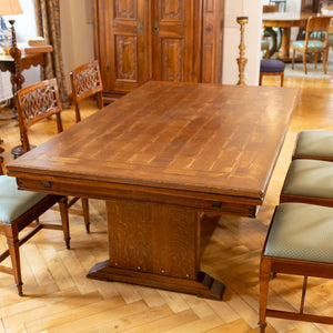 Large Art Nouveau Extension Table in Oak, Early 20th Century