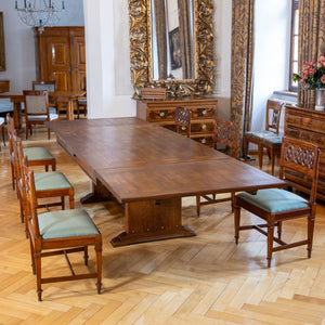 Large Art Nouveau Extension Table in Oak, Early 20th Century