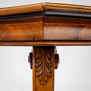 Baroque-Style Dining Table with Marquetry Scene, late 19th Century