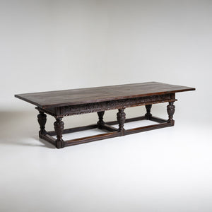 Very Large Dining Table in Solid Walnut, 18th/19th Century