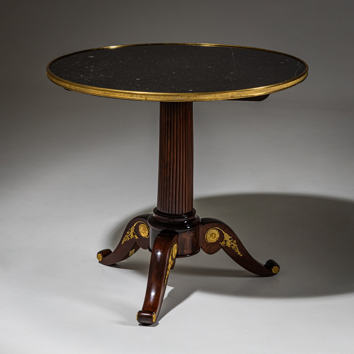Guéridon with Black Stone Top, Restauration Period, France, circa 1830