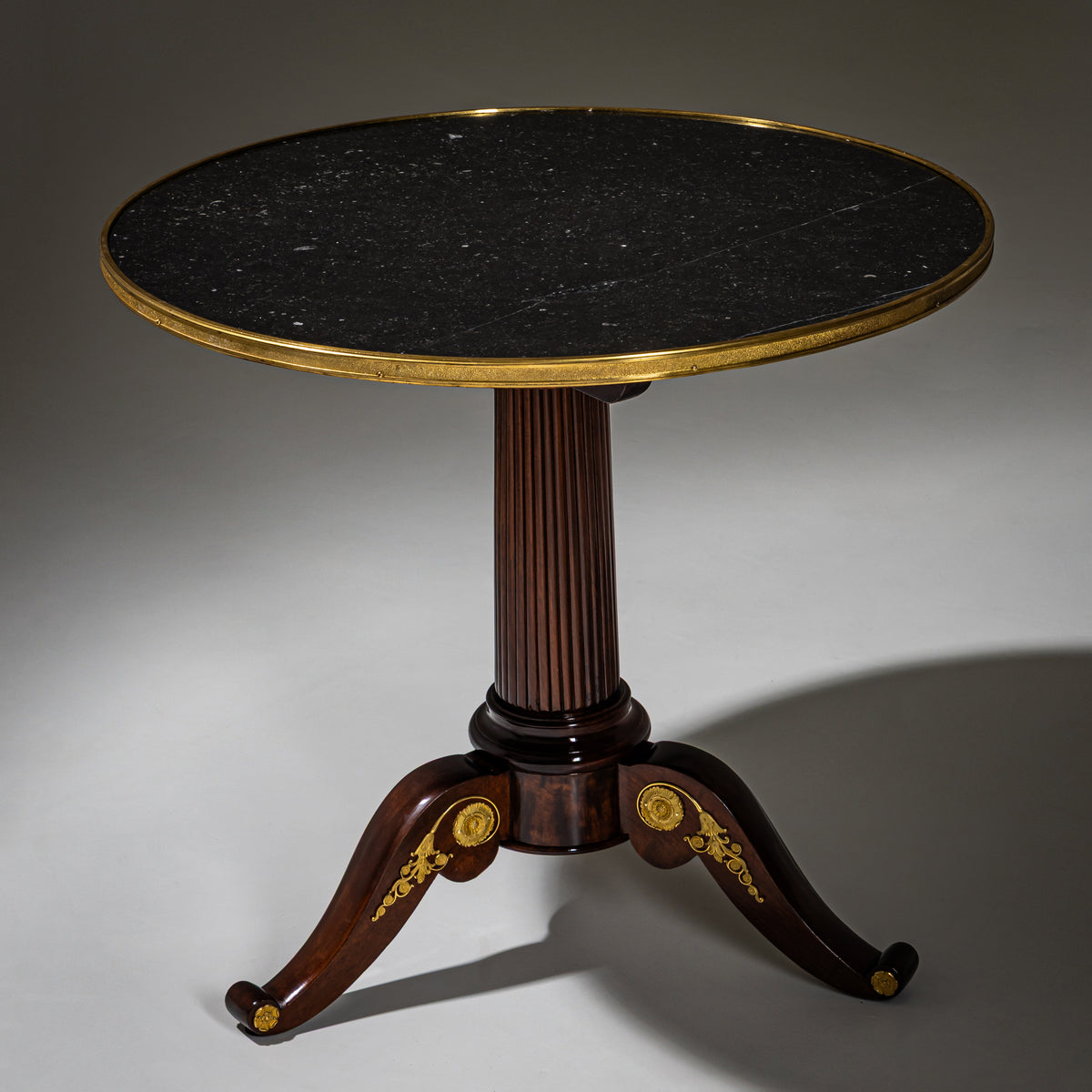 Guéridon with Black Stone Top, Restauration Period, France, circa 1830
