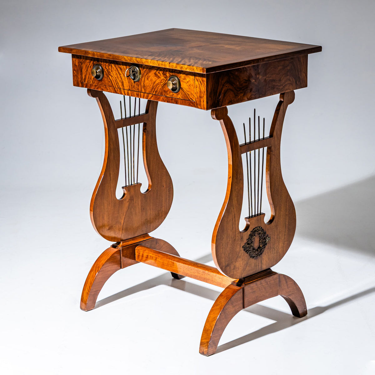 Biedermeier Lyre Sewing Table, circa 1830