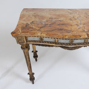 Pair of consoles with marble tops, 19th Century