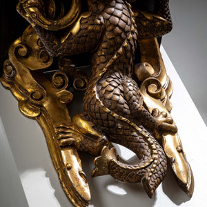 Goldener Drache als Wandkonsole, Frankreich 2. Hälfte 19. Jahrhundert