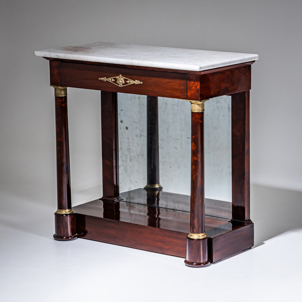 Empire Wall Console with Marble Top, early 19th Century