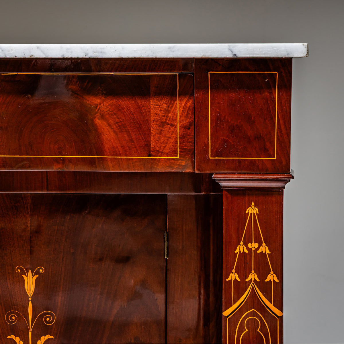 Charles X Sideboard in Mahogany with Marquetry, France, circa 1830